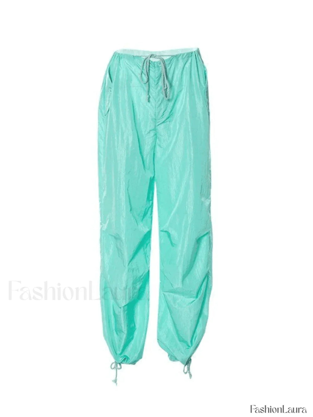 Tie Strap Baggy Parachute Cargo Pants Pants