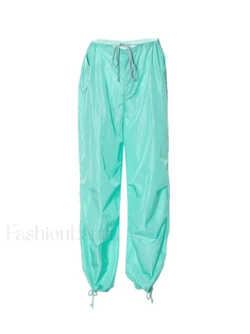 Tie Strap Baggy Parachute Cargo Pants Pants