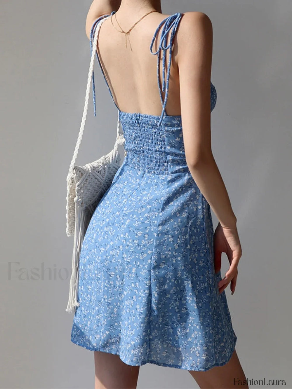 Tie Strap Floral Mini Dress Mini Dresses