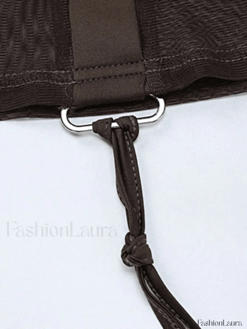 Tie Strap Sheer Mesh Cropped Long Sleeve Blouse Shirts