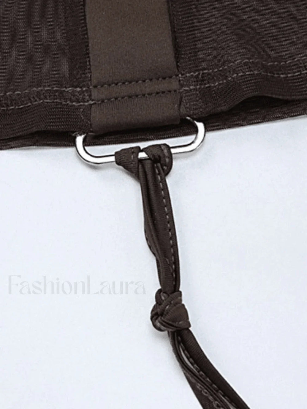 Tie Strap Sheer Mesh Cropped Long Sleeve Blouse Shirts