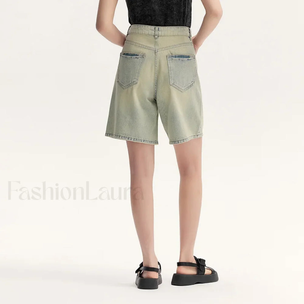Trendy Bermuda Denim Street Style Short