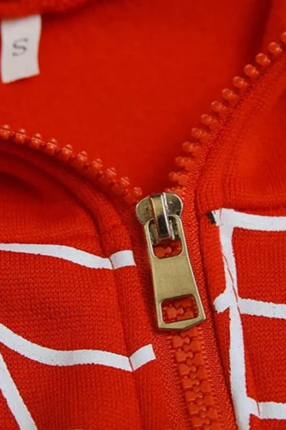Trendy Spider Web Zipper Hoodie