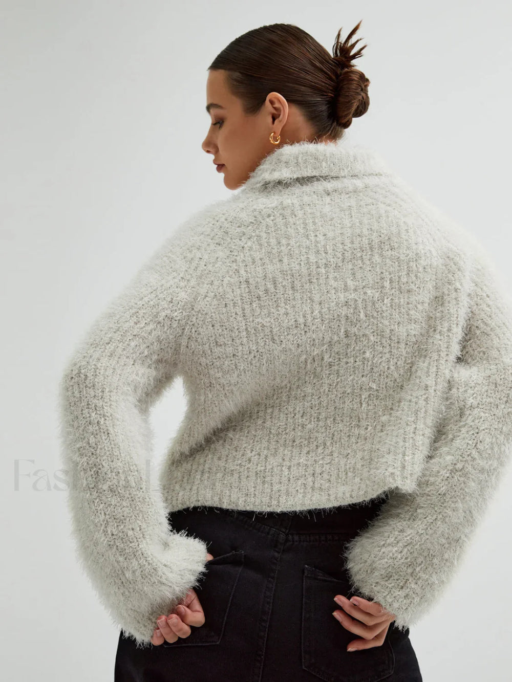 Turtleneck Charming Fuzzy Sweater Sweaters L