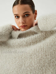 Turtleneck Charming Fuzzy Sweater Sweaters L