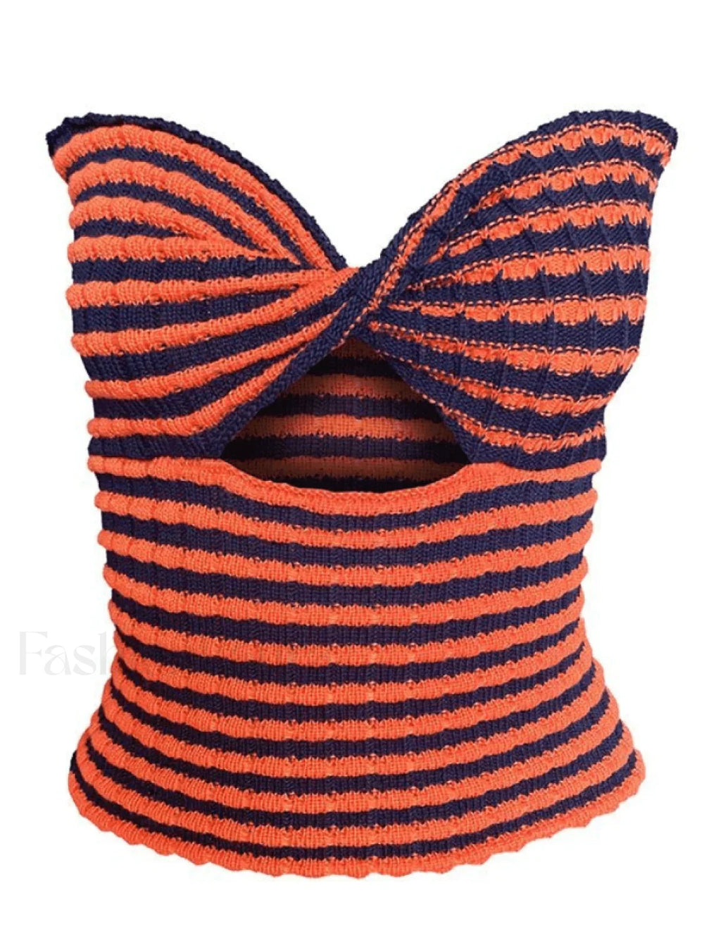 Twist Cutout Crop Bandeau Top Tops&Tees