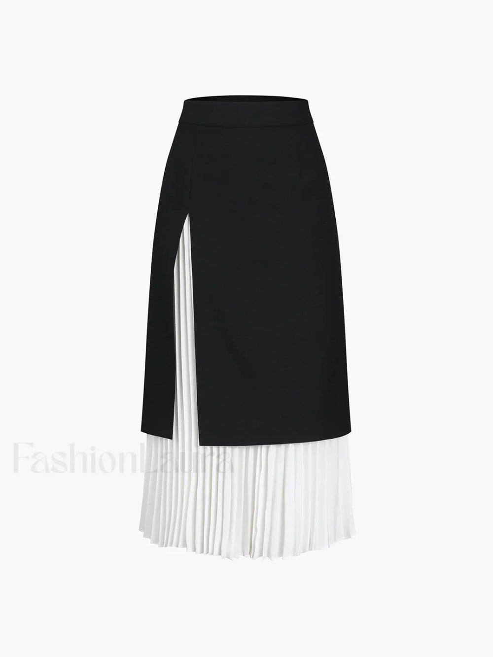 Two Tone Graceful Pleated Long Skirt Skirts