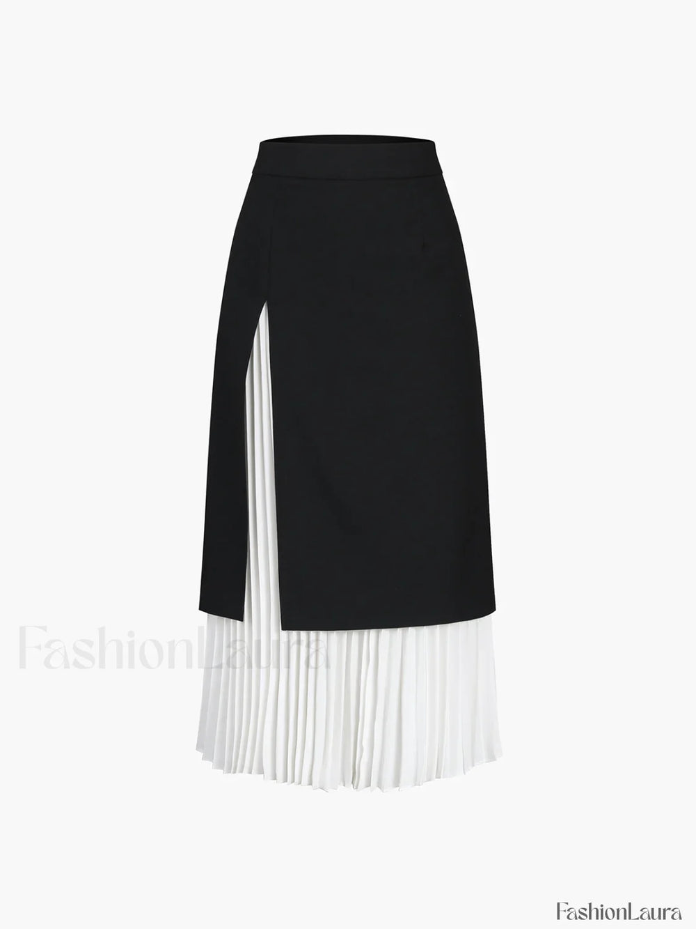 Two Tone Pleated Long Skirt Skirts