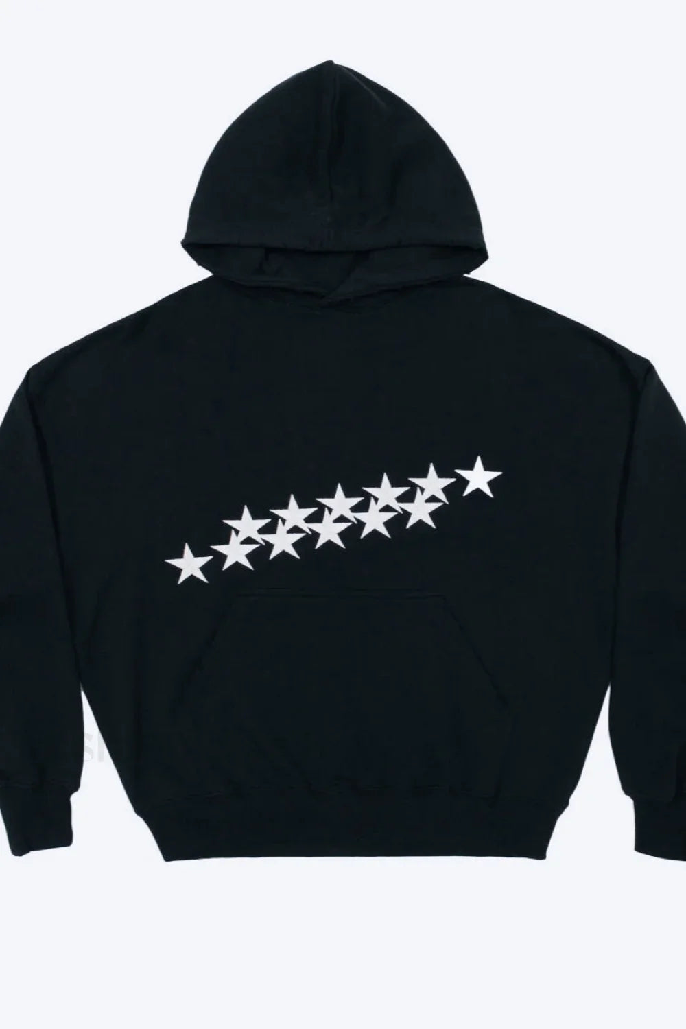 Unisex Star Print Hooded Hoodie Black / M