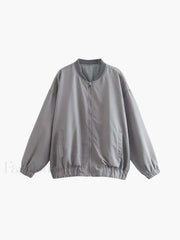 Utility Pockets Graceful Bomber Jacket Jackets