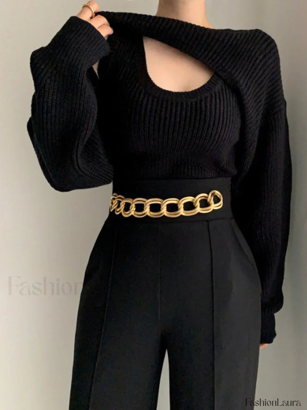 Utility Two Graceful Piece Bolero Sweater Black / XS Sweaters L