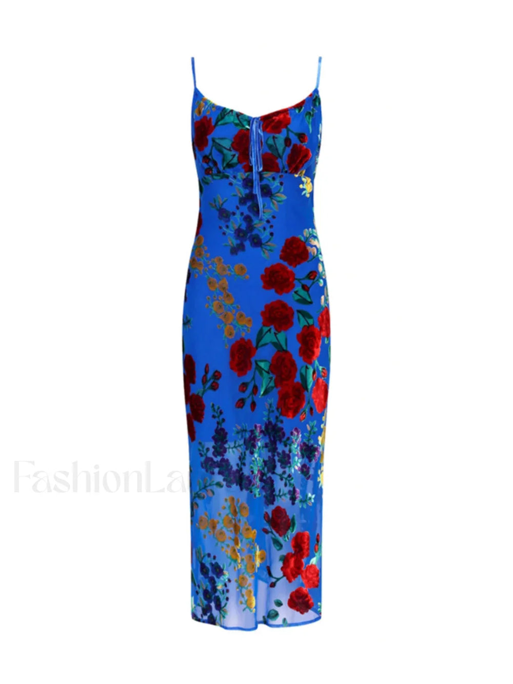 Velvet Floral Appliqué Cami Dress Dresses