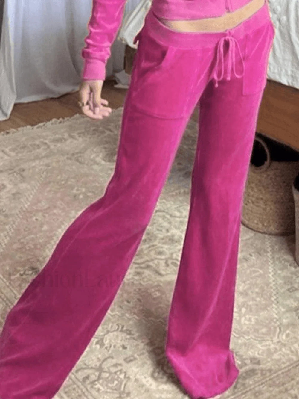 Velvet Solid Flare Leg Pants Purple / S Pants
