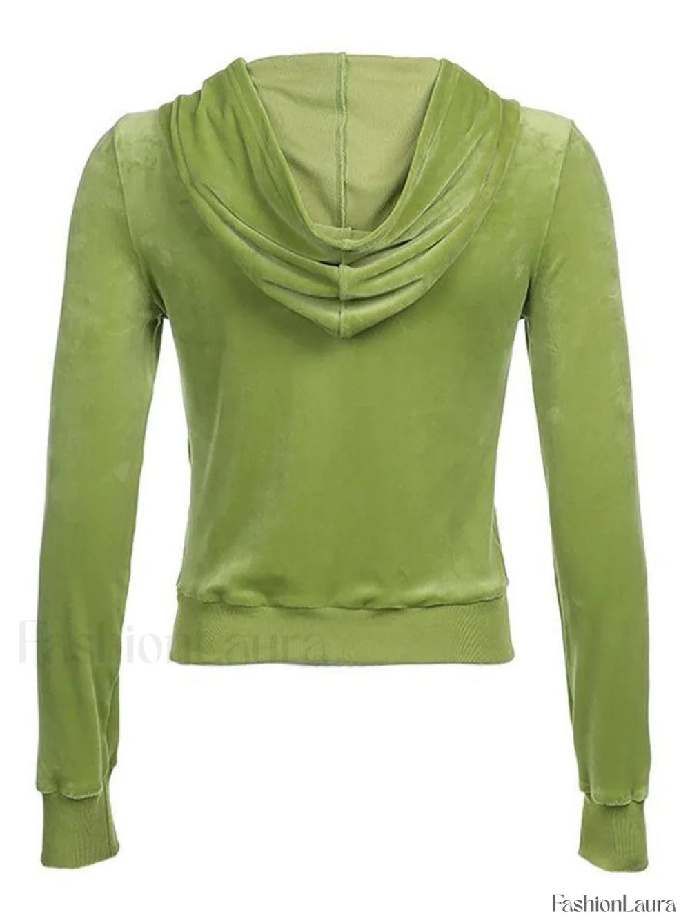 Velvet Zip Up Hoodie Sweatshirts & Hoodies L