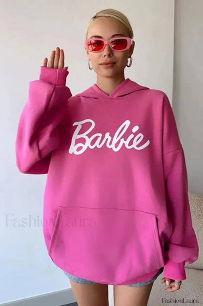 Versatile Casual Fashion Hoodie Pink / S