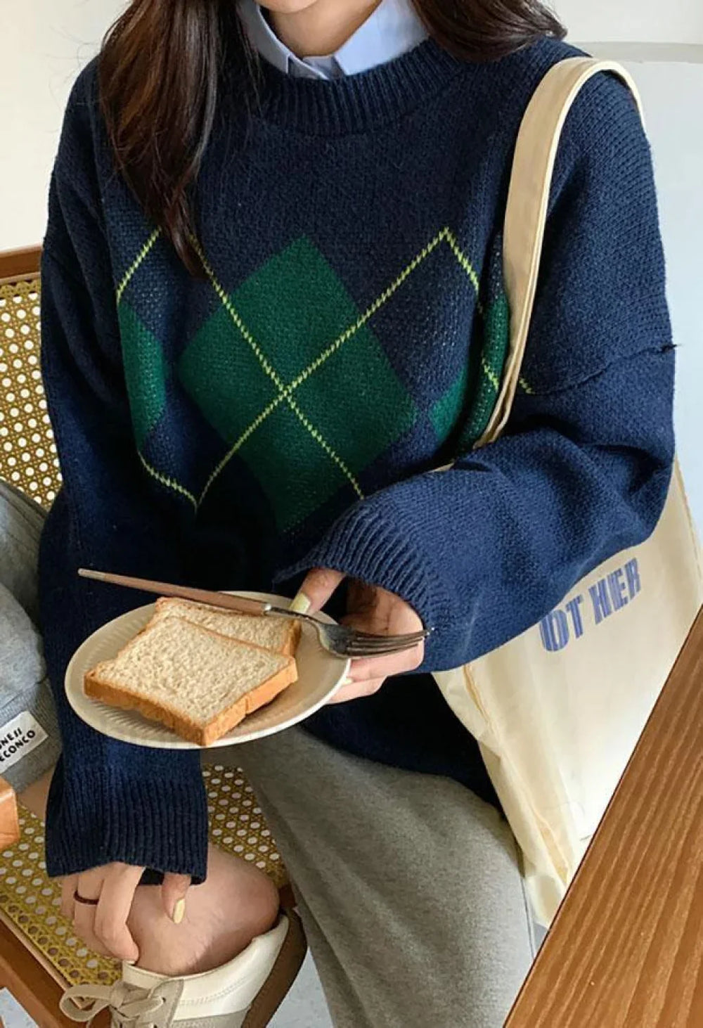 Vintage Argyle Pullover Sweater Sweaters L