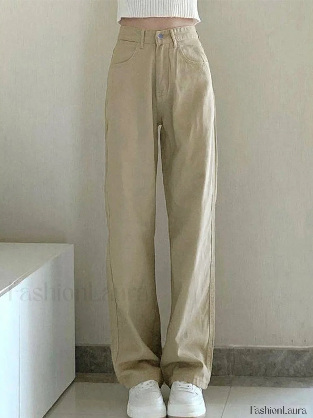 Vintage Khaki Straight Leg Boyfriend Jeans Boyfriend Jeans