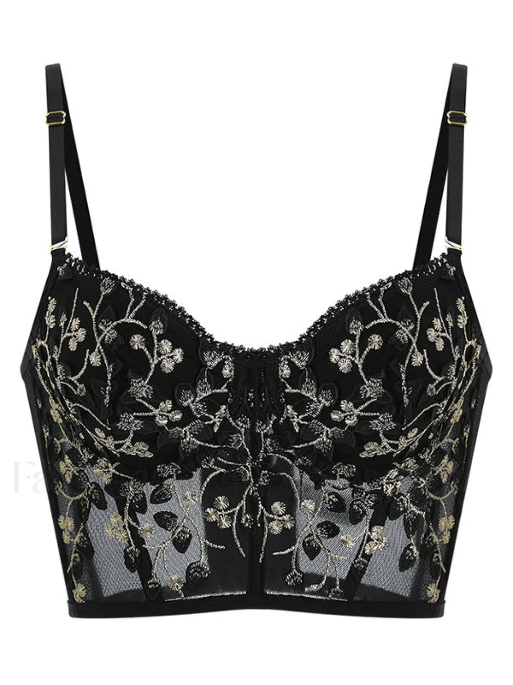Vintage Lace Embroidery Bustier Corset Top