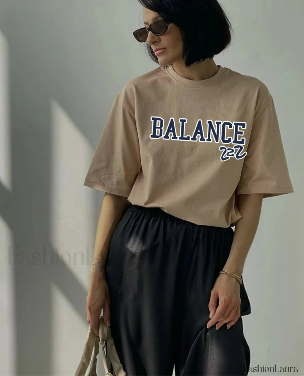 Vintage Letter Printed Cotton T Shirt khaki / M