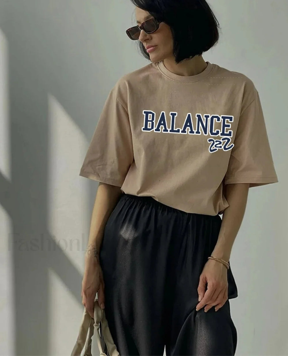 Vintage Letter Printed Cotton T Shirt khaki / M