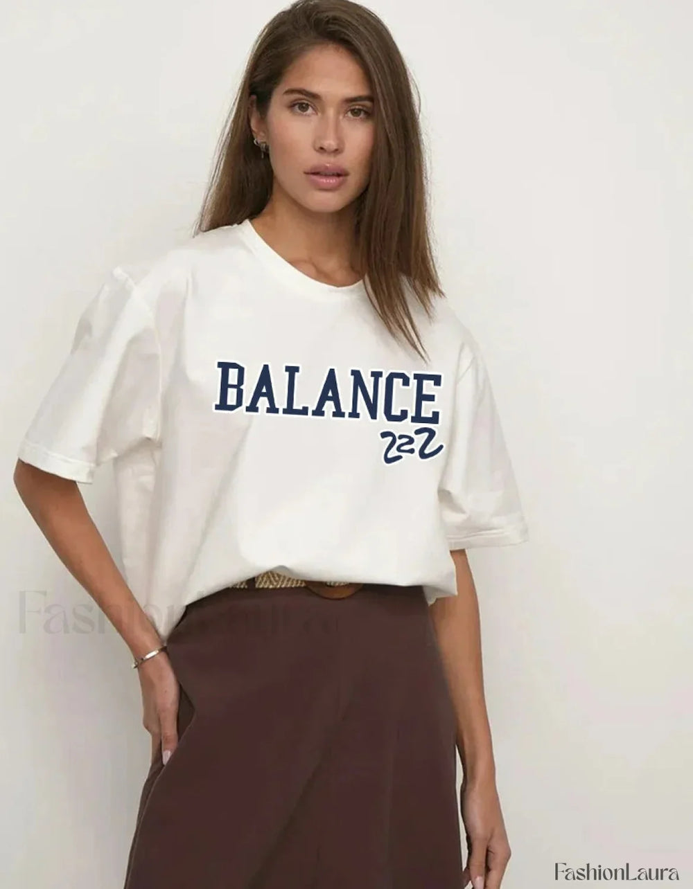 Vintage Letter Printed Cotton T Shirt White / M