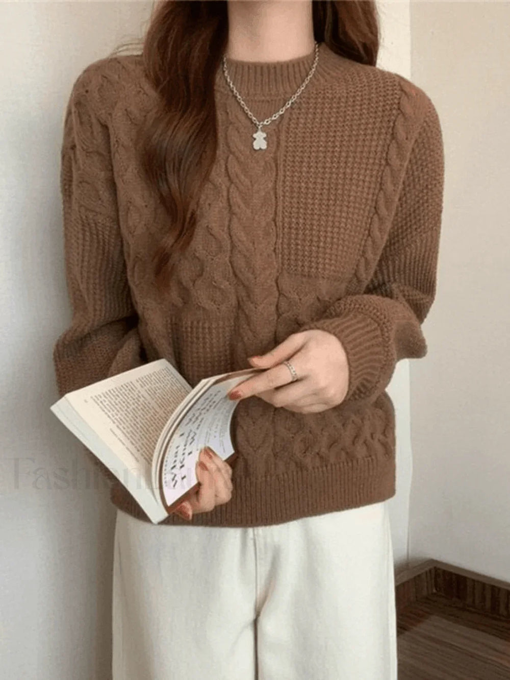 Vintage Long Sleeve Cable Knit Sweater Sweaters