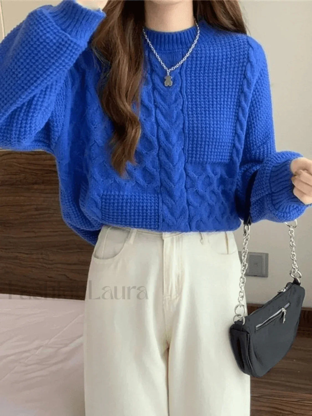 Vintage Long Sleeve Cable Knit Sweater Sweaters