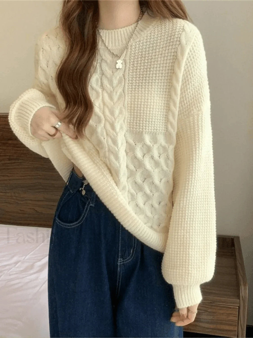 Vintage Long Sleeve Cable Knit Sweater Sweaters