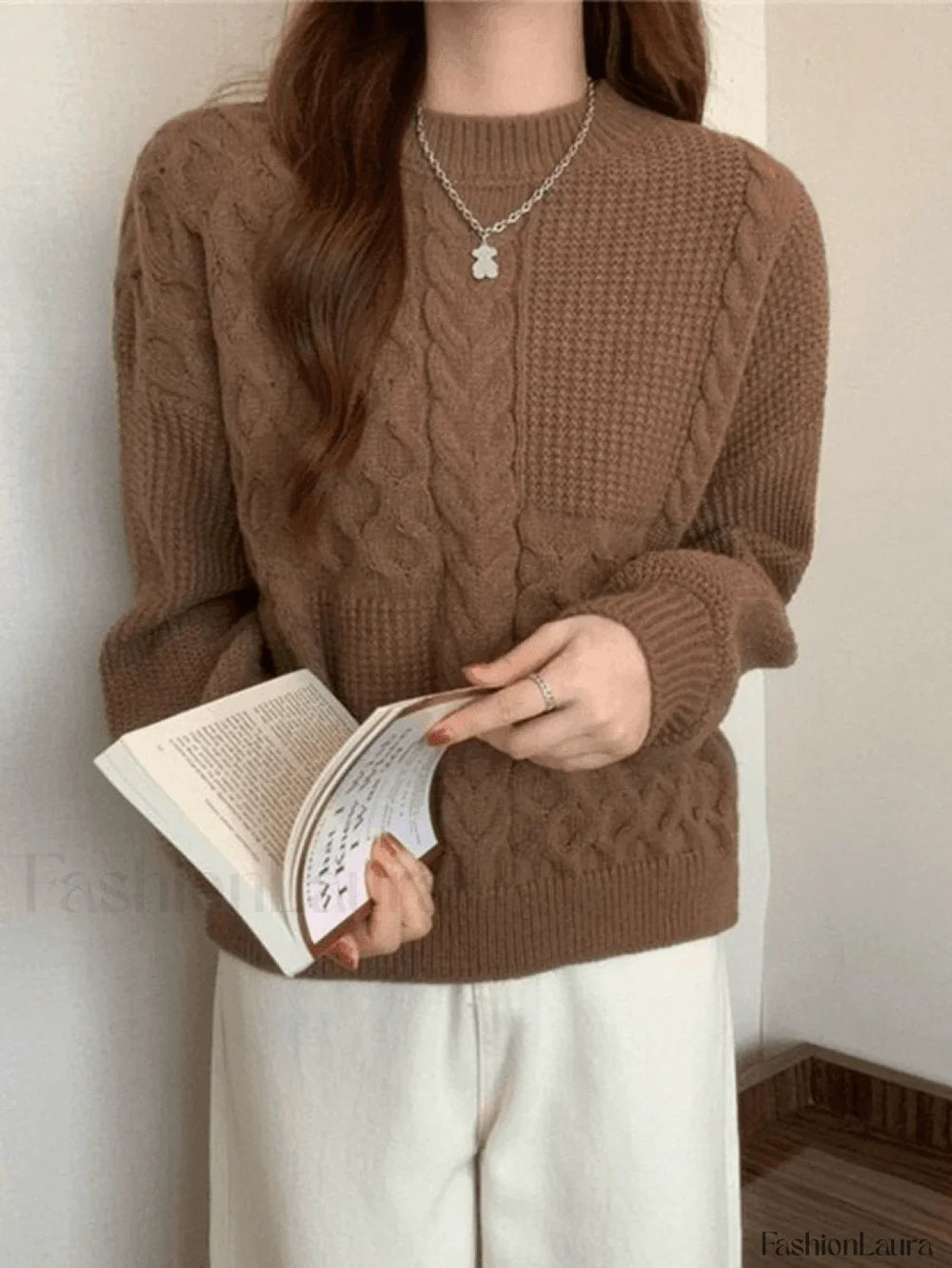 Vintage Long Sleeve Cable Knit Sweater Sweaters