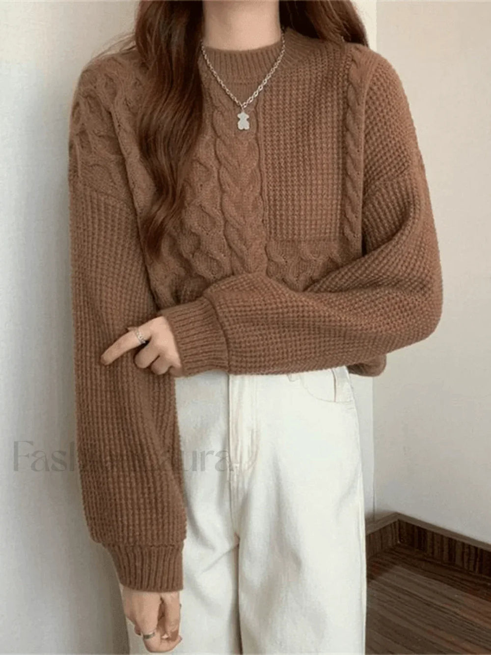 Vintage Long Sleeve Cable Knit Sweater Sweaters