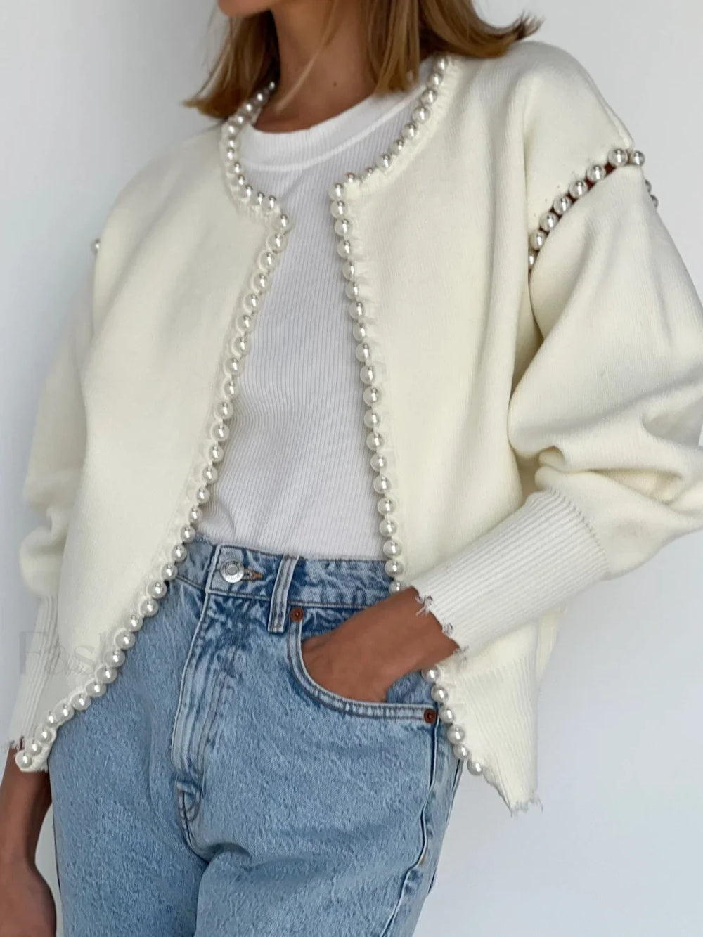 Vintage Pearl Edge Cardigan Off White / XS Cardigans