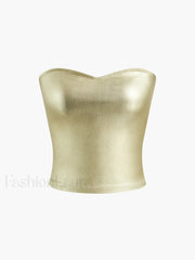 Vintage Purl Strapless Tube Top Tank Tops & Camis