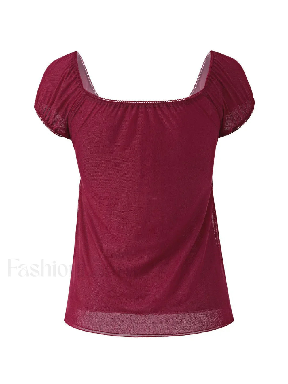 Vintage Tie Front Lace Trim Blouse Short Sleeves