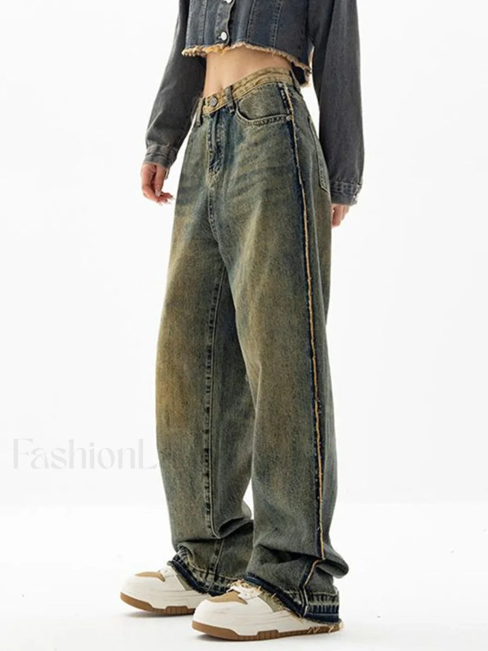 Vintage Wash Distressed Boyfriend Jeans Boyfriend Jeans