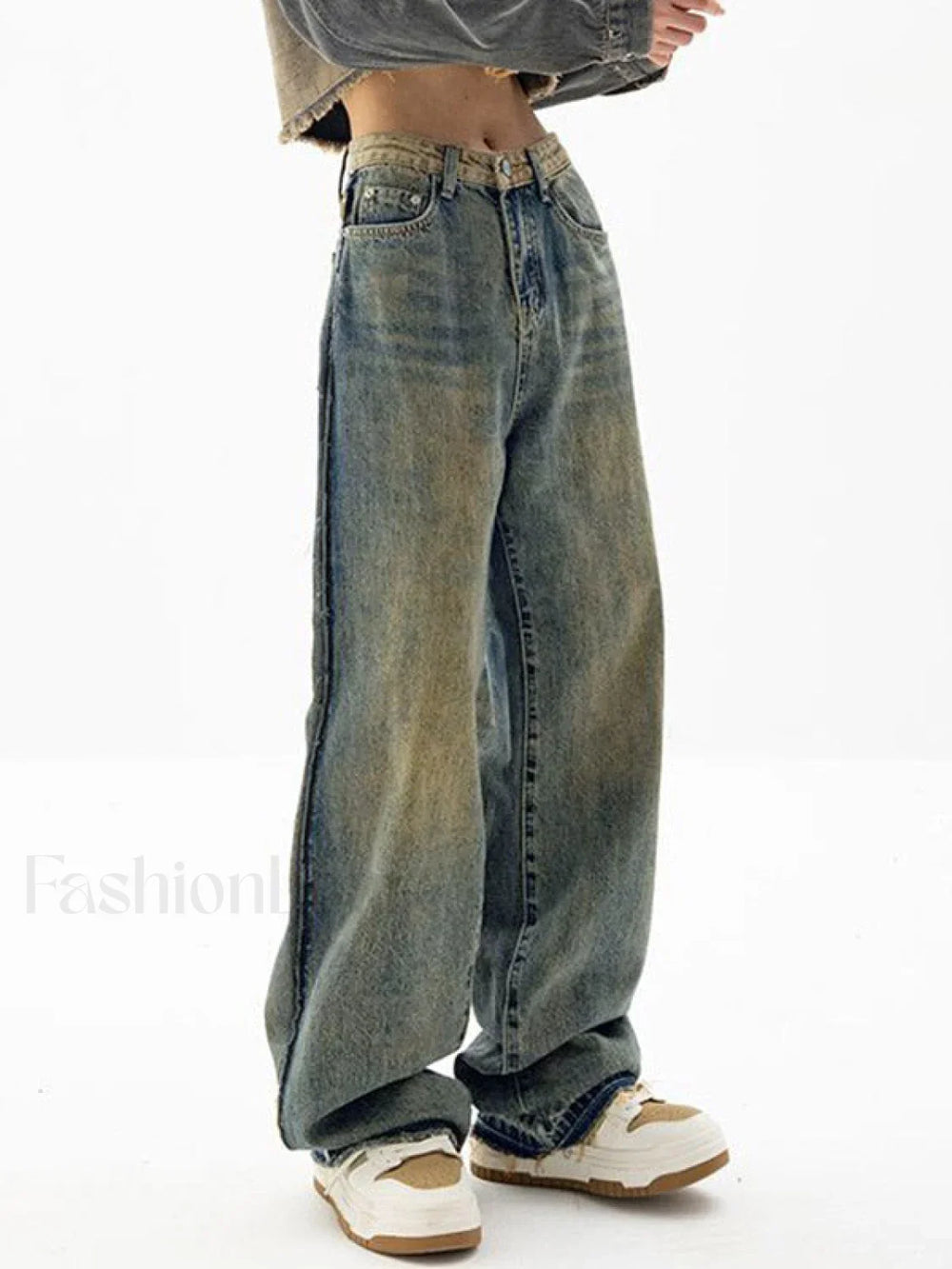 Vintage Wash Distressed Boyfriend Jeans Boyfriend Jeans