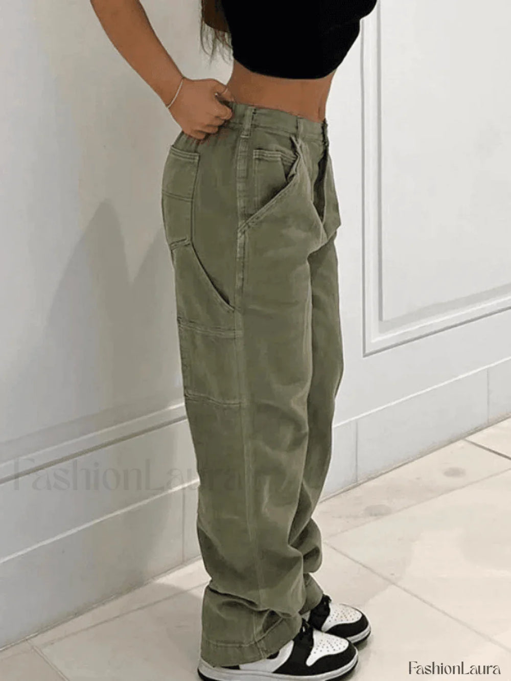 Vintage Wash Green Cargo Jeans Jeans