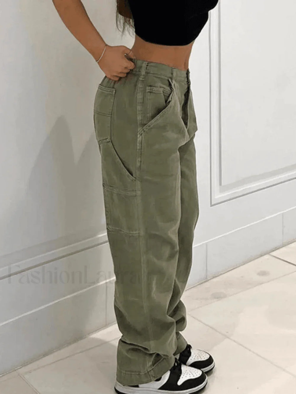 Vintage Wash Green Cargo Jeans Jeans