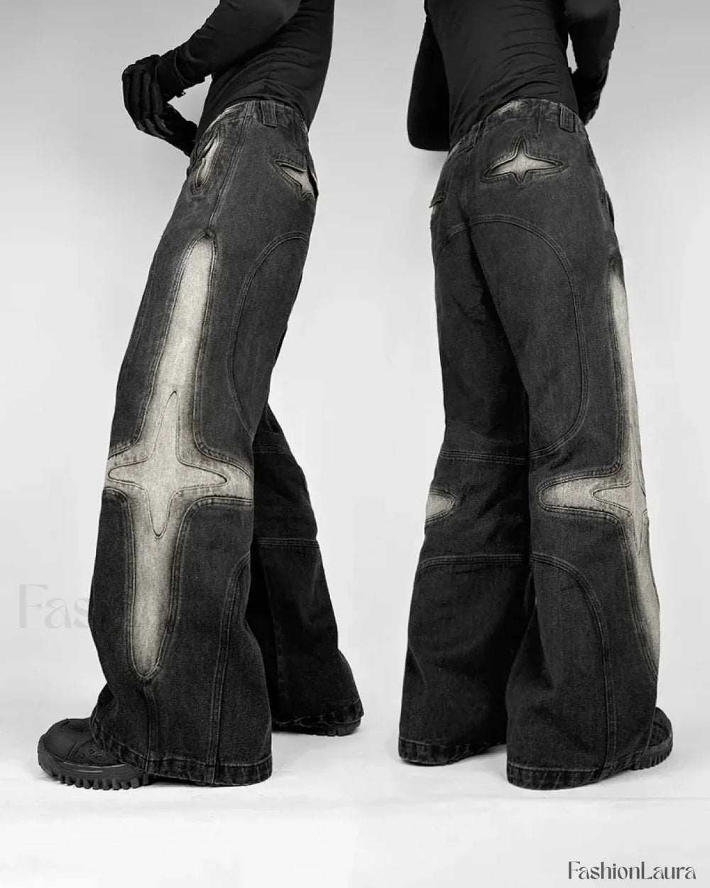 Vintage Washed Baggy Pants for Halloween Style