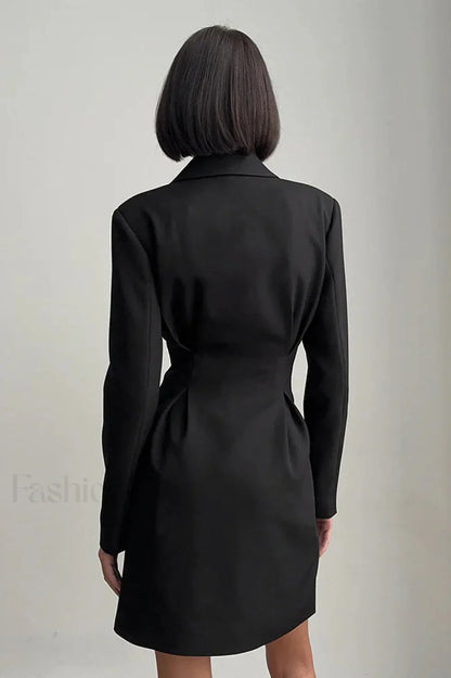 Waist Cinched Sweet Suit Style Strappy Work Dress