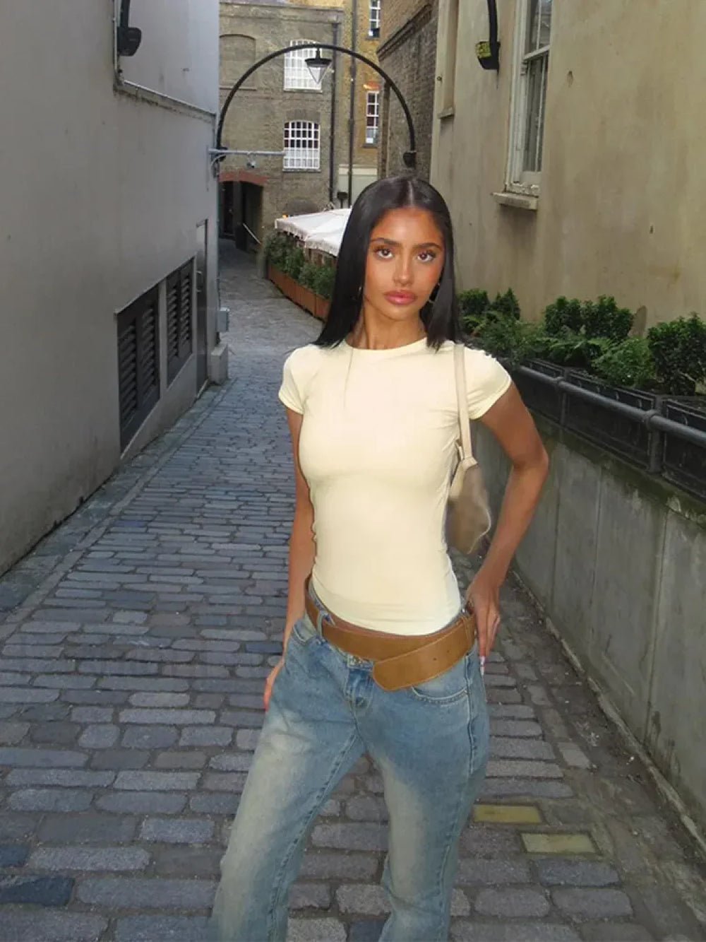 Waist Cinching Bodycon Commuting T Shirt