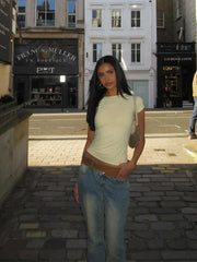 Waist Cinching Bodycon Commuting T Shirt