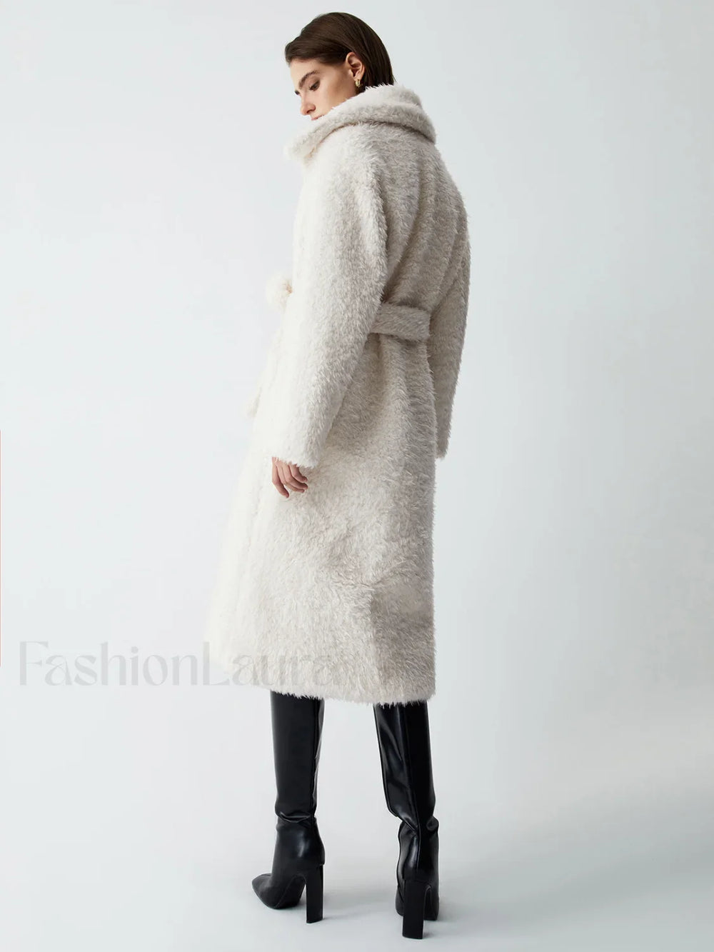 Warm Embrace Graceful Furry Trench Coat Fleece Jackets