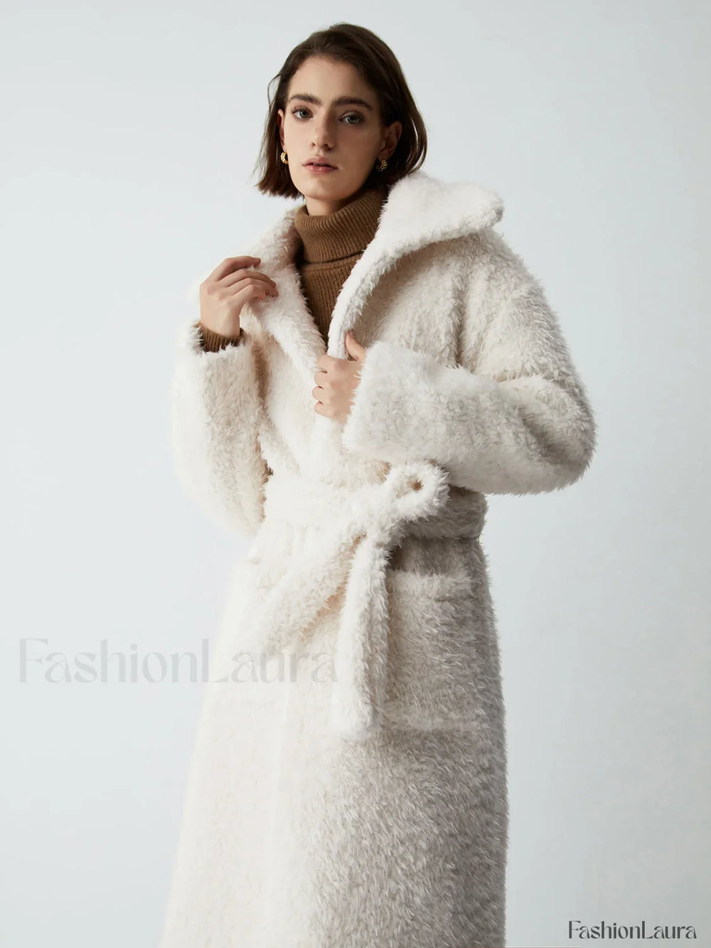 Warm Embrace Graceful Furry Trench Coat Fleece Jackets