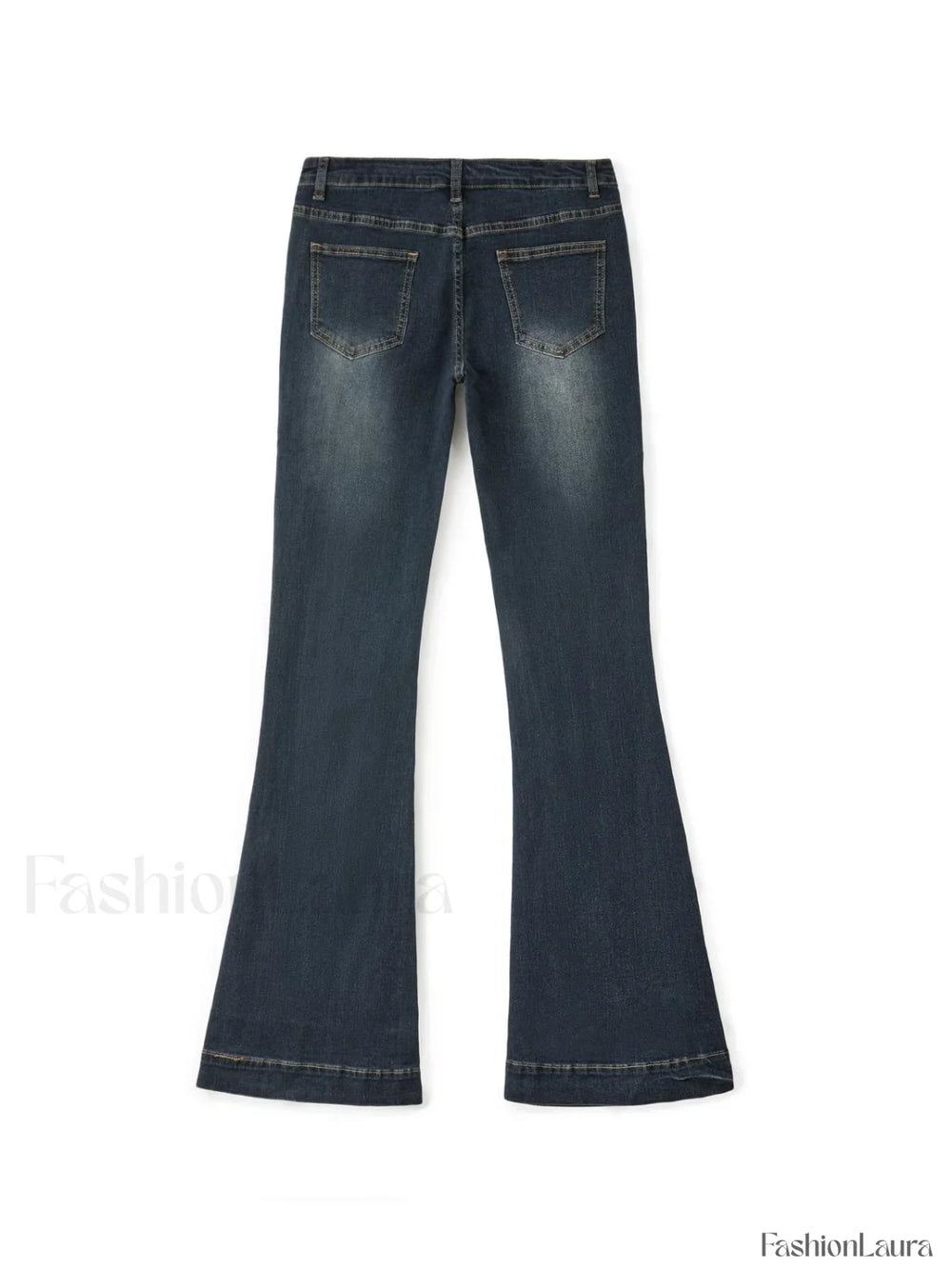 Washed Low Waist Flare Jeans Flare Jeans