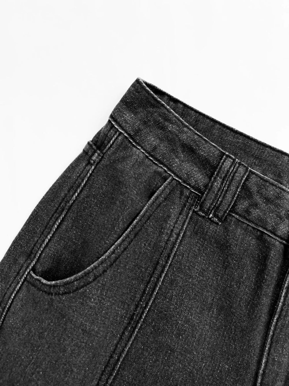 Washed Mid Waist Pocket Cargo Jeans Cargo Jeans