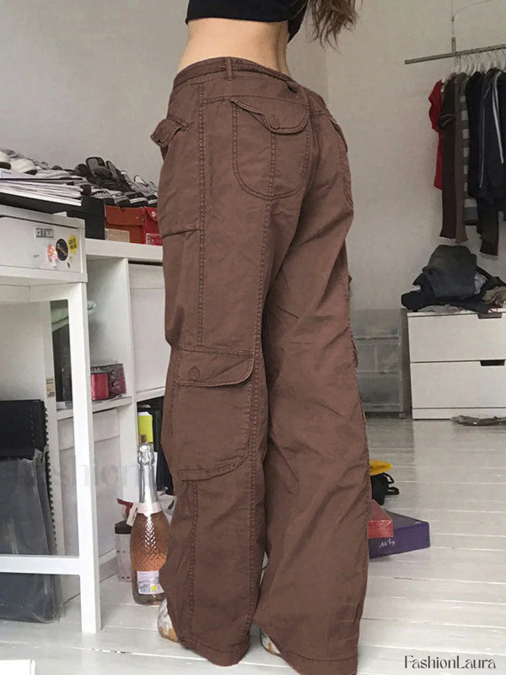 Washed Pocket Patched Cargo Jeans Cargo Jeans