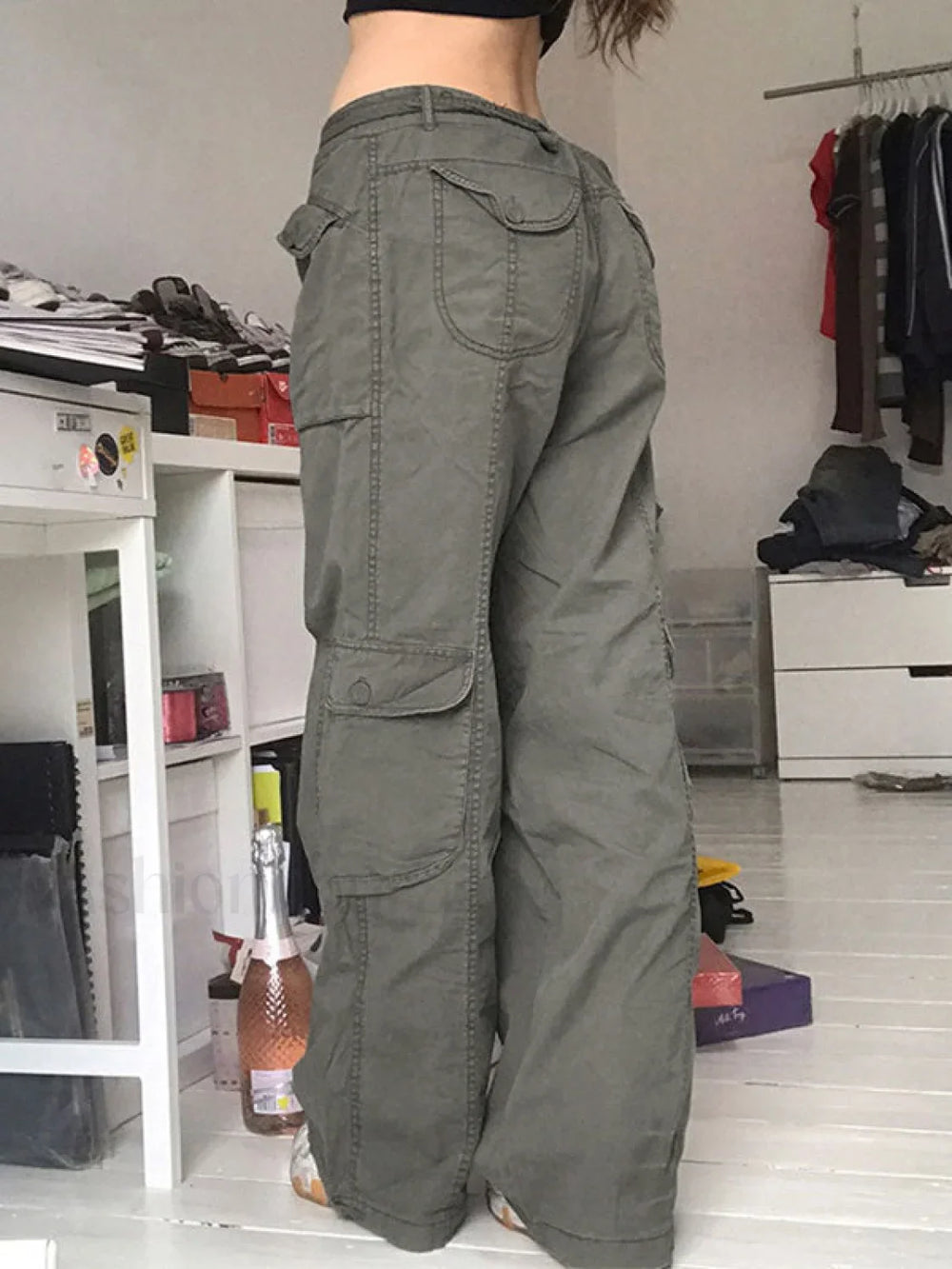 Washed Pocket Patched Cargo Jeans Cargo Jeans