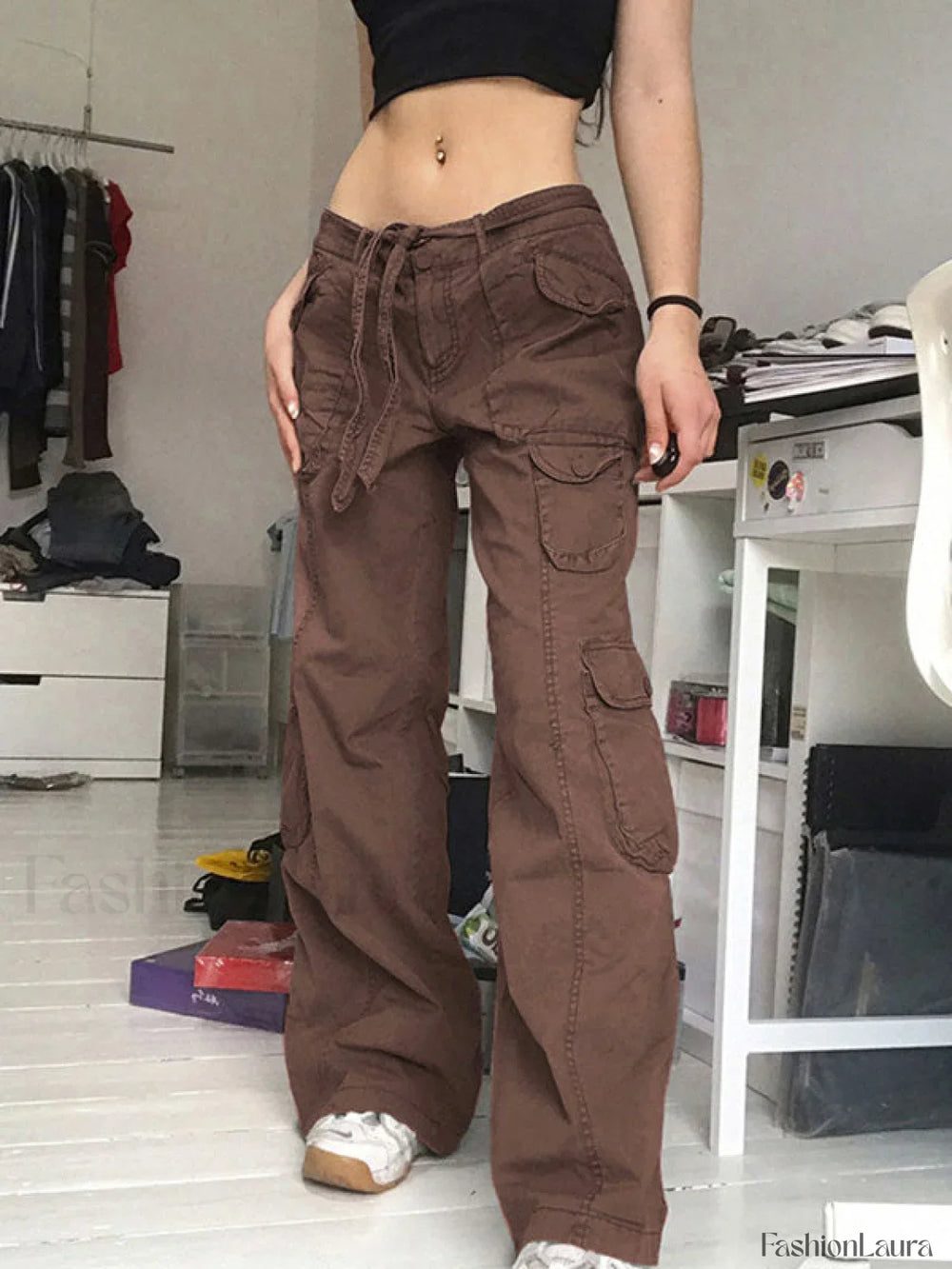 Washed Pocket Patched Cargo Jeans Cargo Jeans