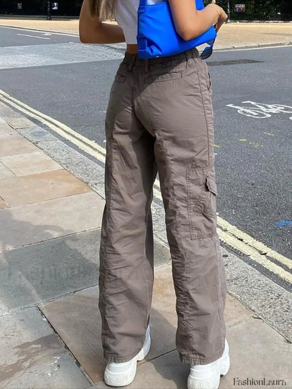 Washed Pocket Solid Cargo Pants Pants