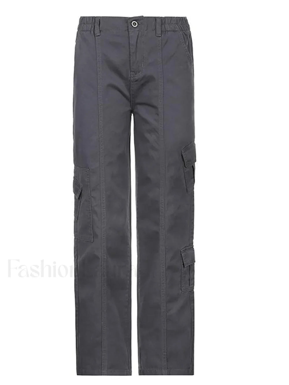 Washed Pocket Solid Cargo Pants Pants